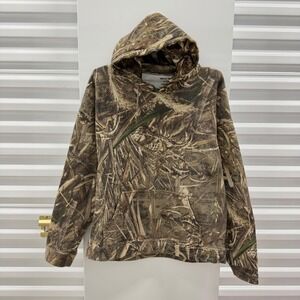 Realtree Mens Camo Hoodie Fleece Pullover Brown Camouflage Large L